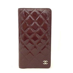 CHANEL CC Logo Enamel Patent Leather Agenda Case